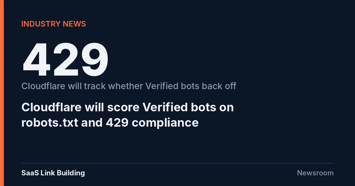 Data card: Cloudflare will score Verified bots on robots.txt and HTTP 429 compliance
