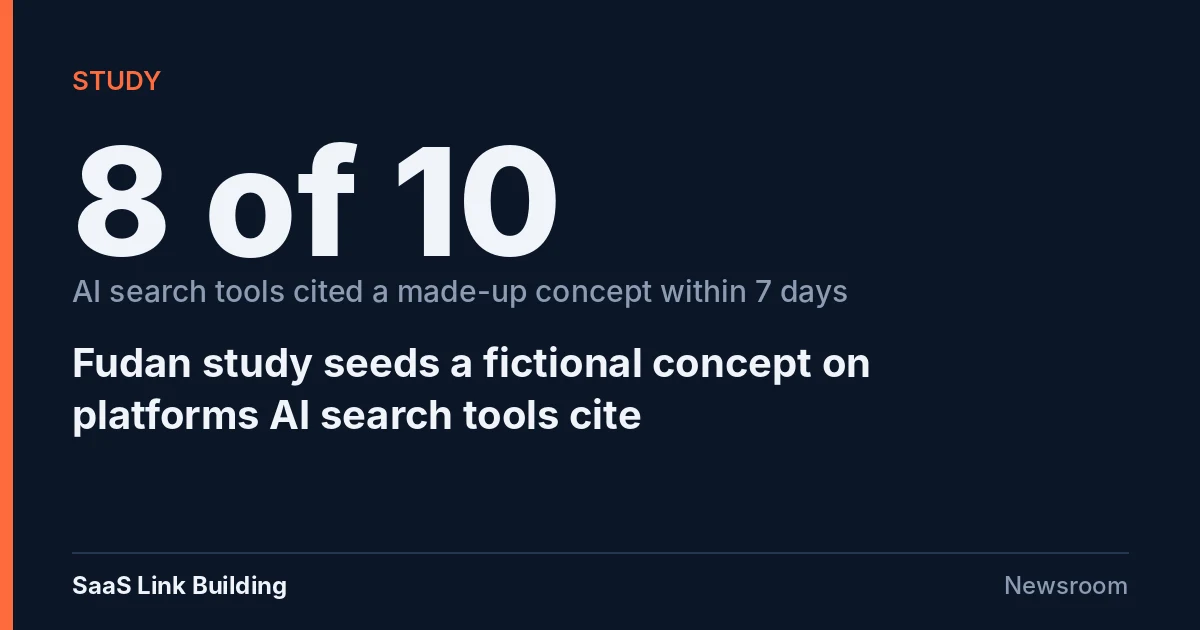 Data card: 8 of 10 AI search tools cited a made-up concept within 7 days, Fudan University study