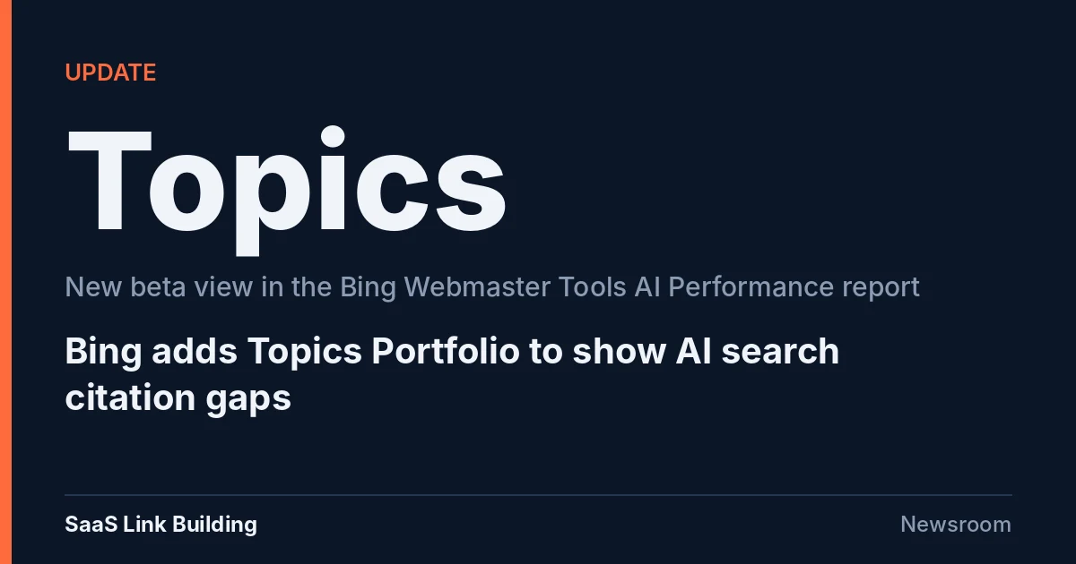 Data card: Topics, the new beta view in the Bing Webmaster Tools AI Performance report