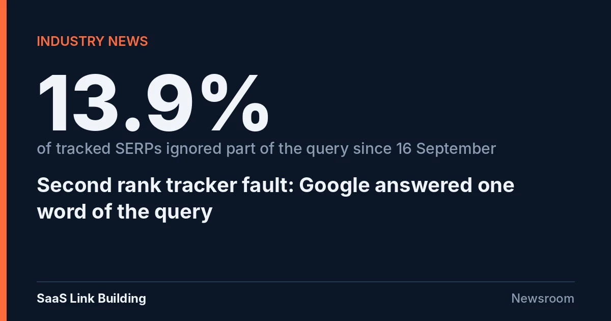 Card reading Industry news: 13.9% of tracked SERPs ignored part of the query since 16 September